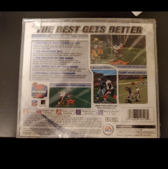 NFL Madden 2003 PS1 SEALED - Picture 3 of 3